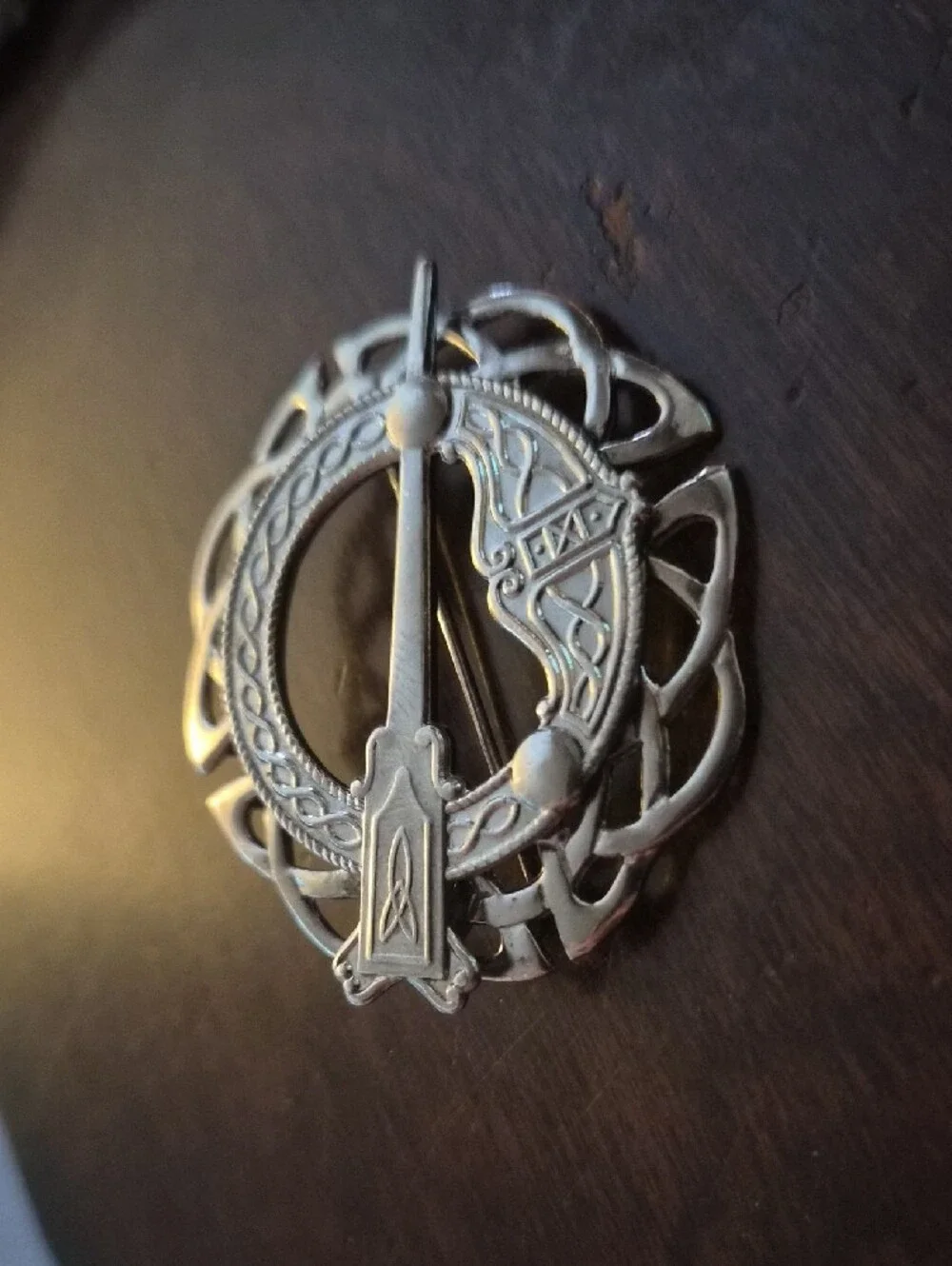 Michael Goldstone Sterling Silver Celtic Knot Brooch Pendant Signed Ireland